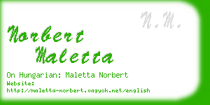 norbert maletta business card